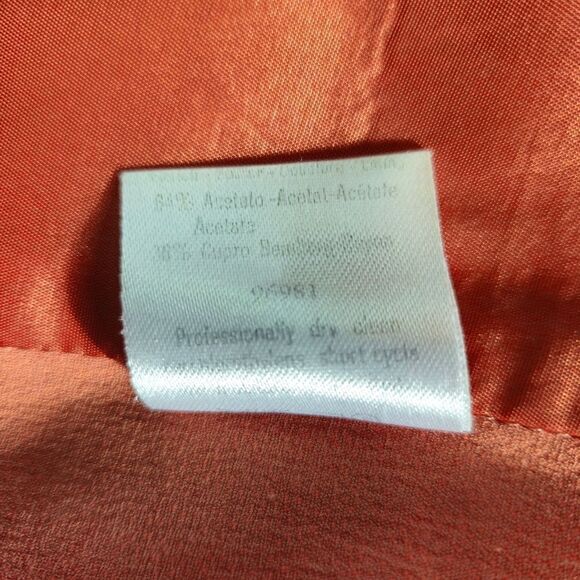 Vintage Byblos Italian Burnt Orange Tailored Open Front '80s Skirt Suit Set 44/8 - Picture 14 of 15